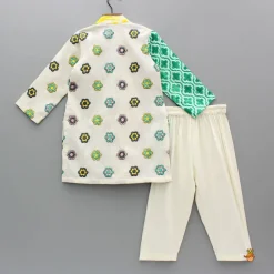 Outlet Multicoloured Printed And Embroidered Kurta With Pyjama BOY Indian Ethnic Wear | Ethnic Sets