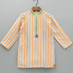 Outlet Multicoloured Striped Kurta And Pyjama BOY Indian Ethnic Wear | Ethnic Sets