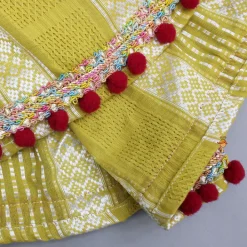 Discount Multicoloured Thread Embroidered Halter Neck Top With Flap Lehenga Ethnic Wear | Lehengas & Ghagras