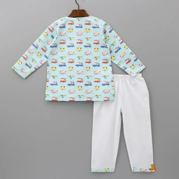 Outlet Multicoloured Vehicle Printed Top And Pyjama BOY Sleep Wear | Sleepwear