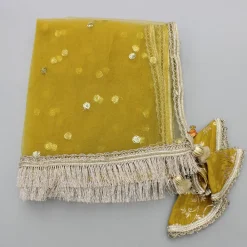 Sale Mustard Chanderi Embroidered Top And Lehenga With Dupatta Ethnic Wear | Lehengas & Ghagras