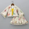 New Mustard Crop Top With Notch Collar Jacket And Skirt Dresses & Sets | Sets