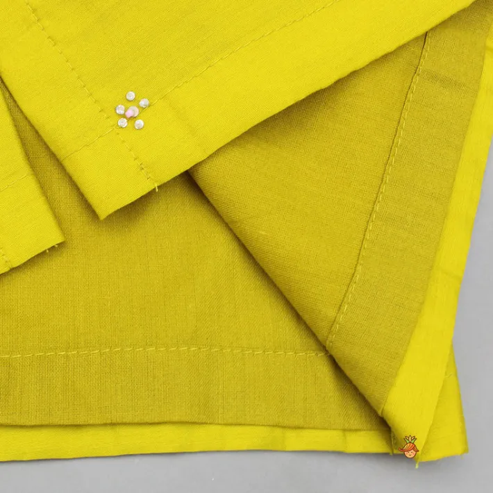 Outlet Mustard Embroidered Kurta and Churidar BOY Twinning Sets | Indian Ethnic Wear