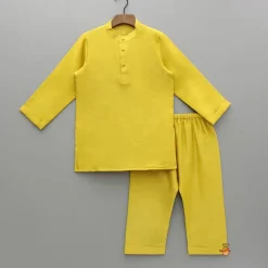 Fashion Mustard Kurta And Multicolour Printed Jacket With Pyjama BOY Twinning Sets | Indian Ethnic Wear