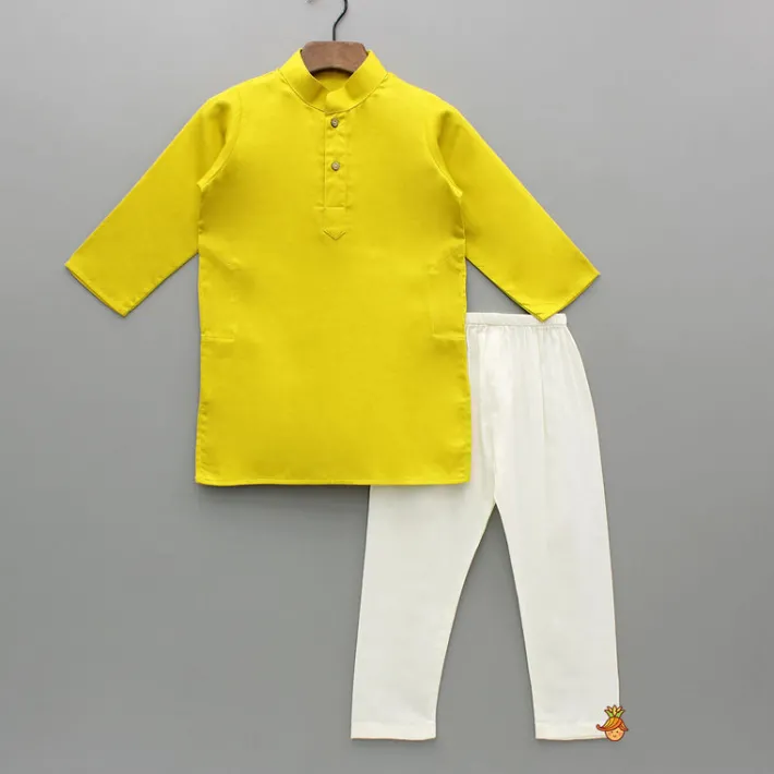 Discount Mustard Kurta With Embroidered Printed Jacket And Pyjama BOY Indian Ethnic Wear | Ethnic Sets