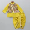 New Mustard Kurta With Printed Flap Attached And Dhoti BOY Indian Ethnic Wear | Ethnic Sets