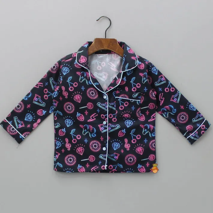 Best Neon Party Night Theme Print Sleepwear Sleepwear