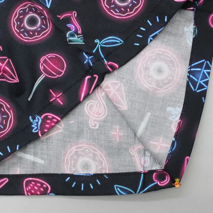 Best Neon Party Night Theme Print Sleepwear Sleepwear
