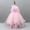 Fashion Net Flowers Embellished One Shoulder Gown Dresses & Sets | Gowns