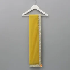 Outlet Net Sequin Lace Work Yellow Dupatta Ethnic Wear