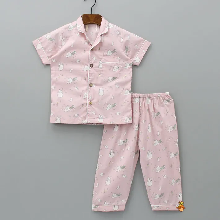 Clearance Night Theme Printed Pink Sleepwear BOY Sleep Wear | Sleepwear