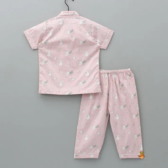 Clearance Night Theme Printed Pink Sleepwear BOY Sleep Wear | Sleepwear