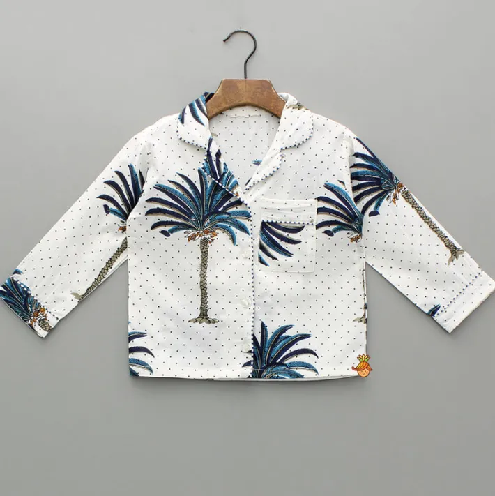 Online Notch Collar Dot Printed Sleepwear BOY Sleep Wear | Sleepwear
