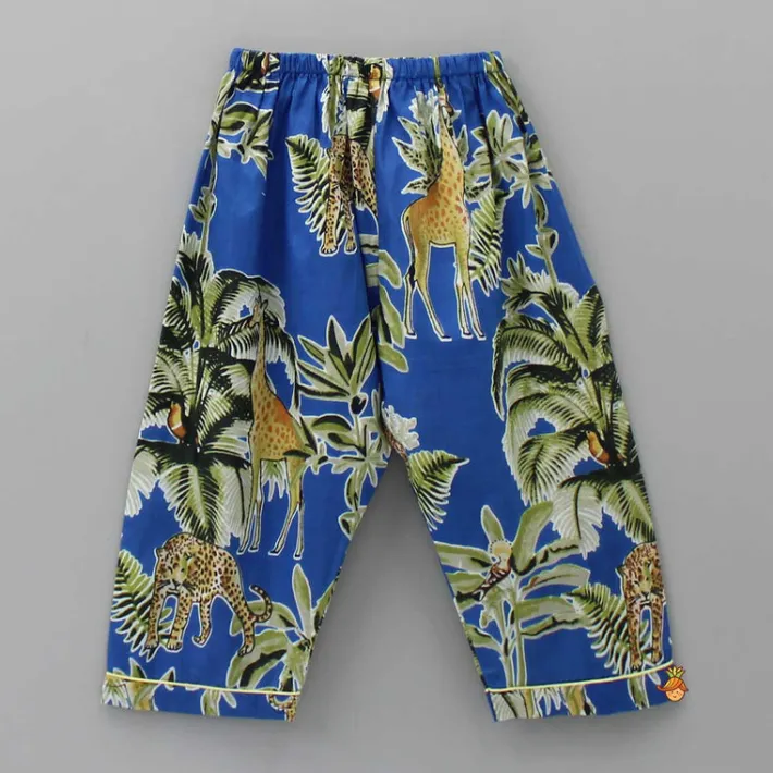 Discount Notched Collar Jungle Theme Printed Sleepwear BOY Sleep Wear | Sleepwear