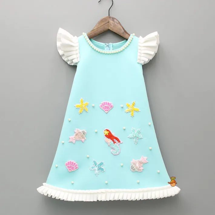 Sale Ocean Themed Blue Dress With Hairclip Dresses & Sets | Dresses