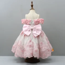 Outlet Off Shoulder Fabric Flowers Adorned Wings Gown With Detachable Trail And Matching Hair Clip Dresses & Sets | Gowns