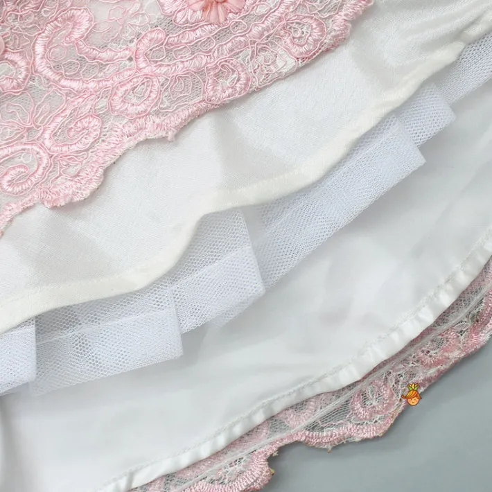 Outlet Off Shoulder Fabric Flowers Adorned Wings Gown With Detachable Trail And Matching Hair Clip Dresses & Sets | Gowns