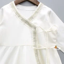 Hot Off White Angarkha Style Lace Detailed Anarkali With Dupatta Twinning Sets | Ethnic Wear