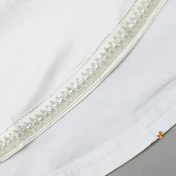 Hot Off White Angarkha Style Lace Detailed Anarkali With Dupatta Twinning Sets | Ethnic Wear