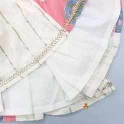 New Off White Cow Printed Top And Lehenga With Net Dupatta And Mukut Ethnic Wear | Lehengas & Ghagras
