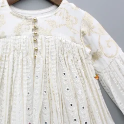 Online Off White Embroidered And Embellished Kurti Ethnic Wear | Kurtis & Jumpsuits