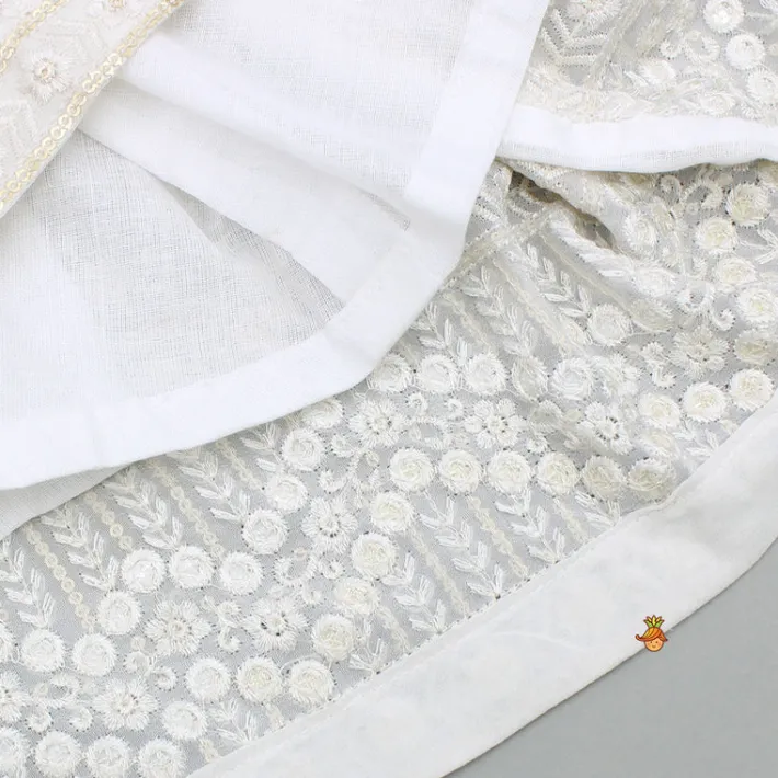 New Off White Embroidered And Embellished Kurti Ethnic Wear | Kurtis & Jumpsuits