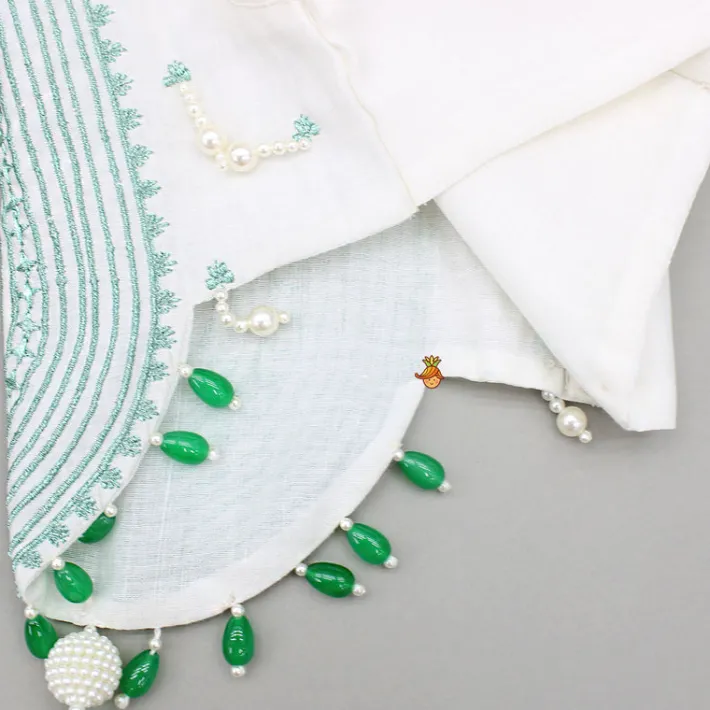Discount Off White Embroidered And Embellished Top With Lehenga And Dupatta Twinning Sets | Ethnic Wear