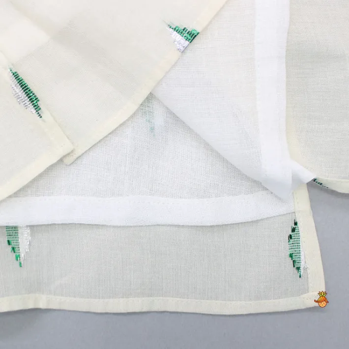 Outlet Off White Embroidered Kurta With Pyjama BOY Indian Ethnic Wear | Ethnic Sets