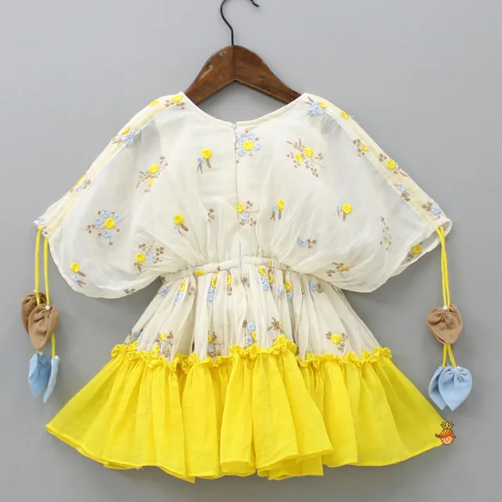Best Off White Embroidered Ruffled Hem Dress Dresses & Sets | Dresses
