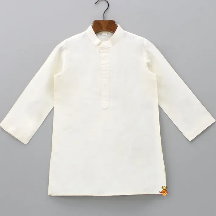 New Off White Ethnic Kurta With Lilac Floral Embroidered Asymmetric Jacket And Pyjama BOY Indian Ethnic Wear | Ethnic Sets
