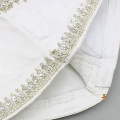 Discount Off White Halter Neck Embellished Top And Lehenga With Dupatta Ethnic Wear | Lehengas & Ghagras
