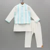 Outlet Off White Kurta And Jacket With Pyjama BOY Indian Ethnic Wear | Ethnic Sets