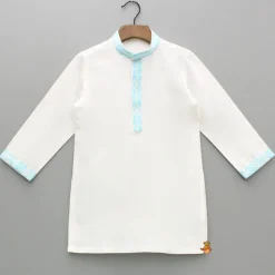 Outlet Off White Kurta And Jacket With Pyjama BOY Indian Ethnic Wear | Ethnic Sets