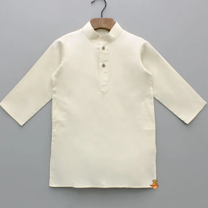 Clearance Off White Kurta With Blue Printed Embroidered Jacket And Pyjama BOY Indian Ethnic Wear | Ethnic Sets