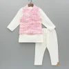 Clearance Off White Kurta With Embroidered Jacket And Pyjama BOY Indian Ethnic Wear | Ethnic Sets