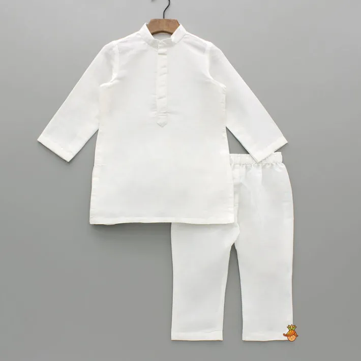 Fashion Off White Kurta With Embroidered Jacket And Pyjama BOY Indian Ethnic Wear | Ethnic Sets