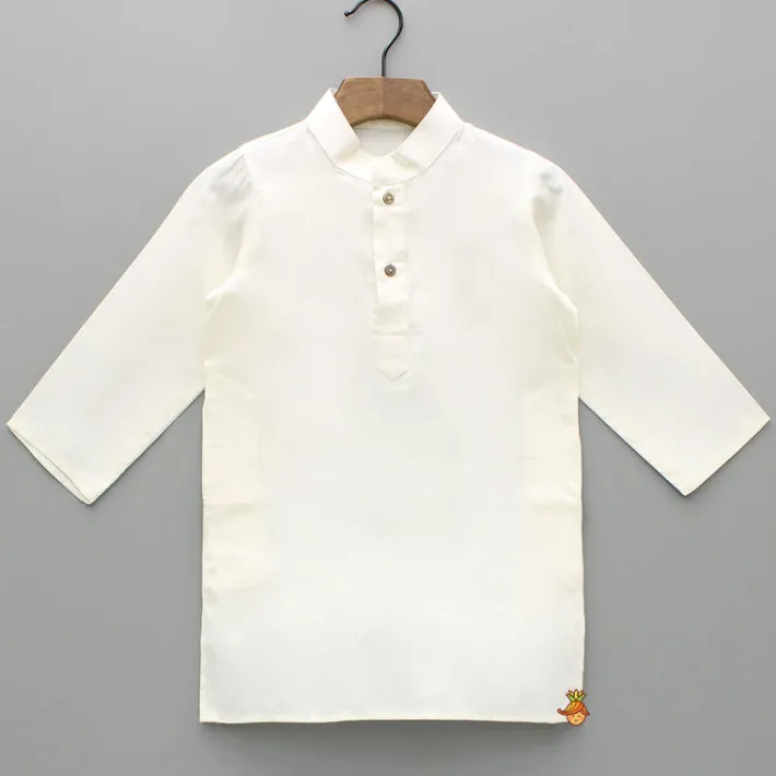 Sale Off White Kurta With Embroidered Jacket And Pyjama BOY Indian Ethnic Wear | Ethnic Sets