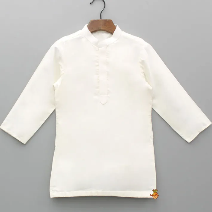 Clearance Off White Kurta With Embroidered Jacket And Pyjama BOY Indian Ethnic Wear | Ethnic Sets