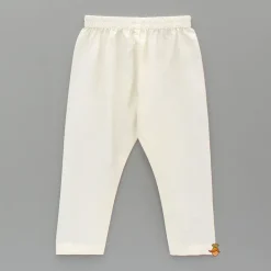 Clearance Off White Kurta With Embroidered Jacket And Pyjama BOY Indian Ethnic Wear | Ethnic Sets