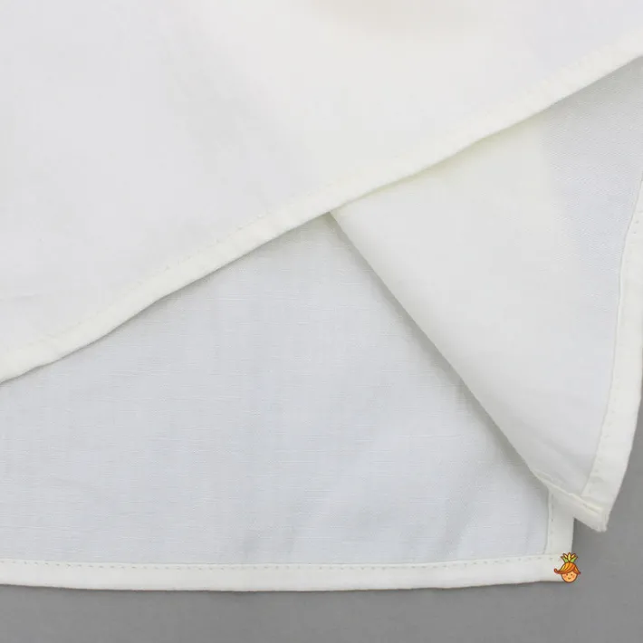 Sale Off White Kurta With Embroidered Jacket And Pyjama BOY Indian Ethnic Wear | Ethnic Sets