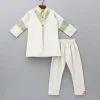 Online Off White Kurta With Front Open Jacket And Churidar BOY Indian Ethnic Wear | Ethnic Sets