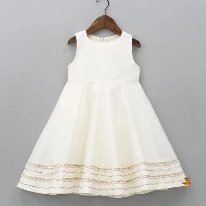 Fashion Off White Kurti With Pink Organza Jacket Ethnic Wear
