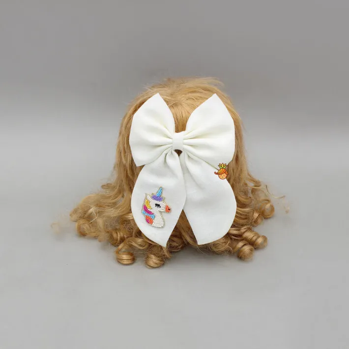 Outlet Off White Multicolour Embroidered Unicorn Bowie Hair Clip Hair Accessories | Hair Clips