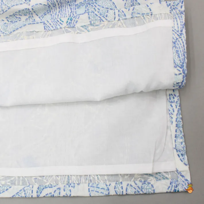 Best Off White Printed Embroidered Kurta And Pyjama BOY Indian Ethnic Wear | Ethnic Sets
