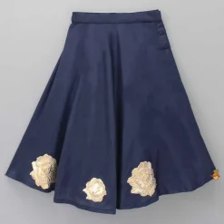 New One Shoulder Blue Top And Floral Lehenga Twinning Sets | Ethnic Wear