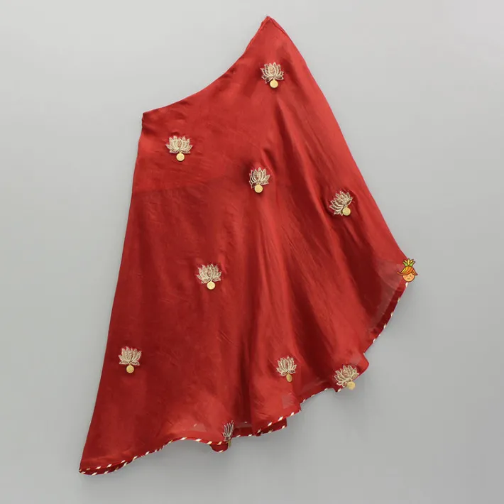 Fashion One Shoulder Embellished Kurti And Flared Palazzo Ethnic Wear | Palazzos & Shararas