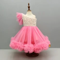 Fashion One Shoulder Embellished Dress With Detachable Trial And Bow With Matching Swirled Bowie Hairclip Dresses & Sets | Dresses