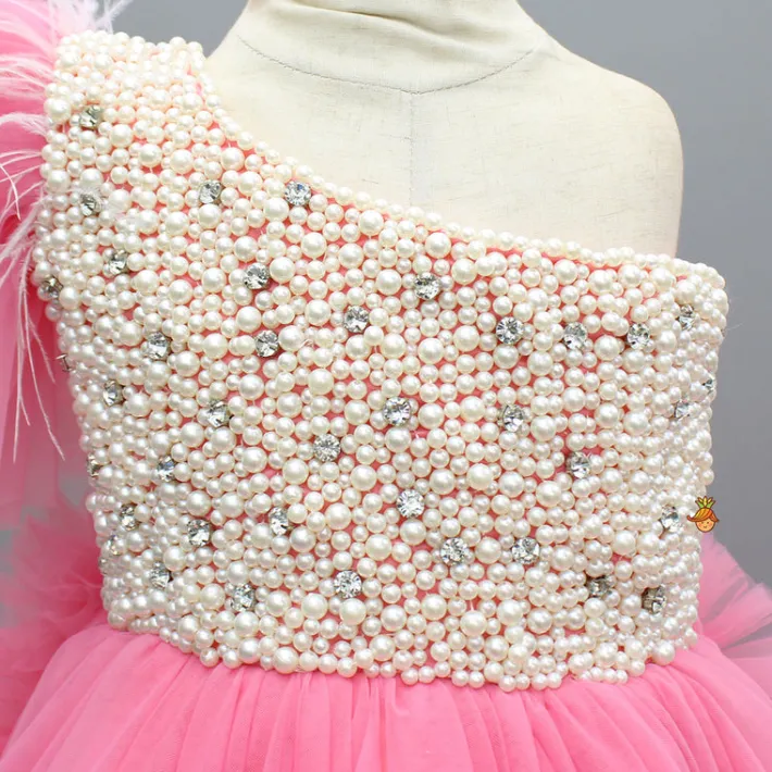 Fashion One Shoulder Embellished Dress With Detachable Trial And Bow With Matching Swirled Bowie Hairclip Dresses & Sets | Dresses