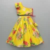 Clearance One Shoulder Flower Printed Top And Frilly Lehenga Ethnic Wear | Lehengas & Ghagras