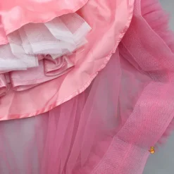 Discount One Shoulder High Low Pink Net Dress With Matching Hairclip Dresses & Sets | Dresses